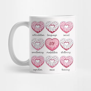 SLP Valentine Conversation Hearts Donuts Speech Therapist Mug